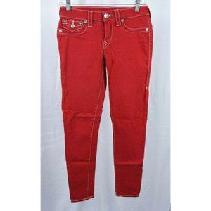 Big Stitch Skinny Red True Religion Women Jeans